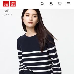 Uniqlo striped 3d knit cotton sweater